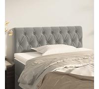 Brokky 346320 Testiera Grigio Chiaro 90x7x78/88 cm in Velluto Testata del Letto Imbottita in Velluto,Facile Montaggio a Muro, Design Elegante e Confortevole