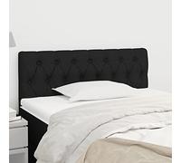 Brokky 346328 Testiere Nero 100 x 7 x 78/88 cm in Tessuto Testata del Letto Imbottita in Velluto,Facile Montaggio a Muro, Design Elegante e Confortevole