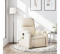 Brokky 373461 Poltrona Massaggiante Reclinabile Beige in Tessuto Microfibra Poltrona Camera da Letto in Velluto Design Moderno,Sedia Classica- Poltroncina per Salotto con Seduta Morbida Imbottita