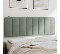Brokky 374669 Cuscino Testiera Grigio Chiaro 140 cm in Velluto Testata del Letto Imbottita in Velluto,Facile Montaggio a Muro, Design Elegante e Confortevole