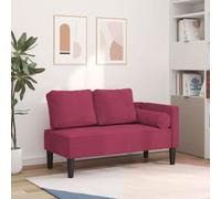 Brokky 4007575 Chaise Lounge con Cuscini Rosso Vino in Velluto Relax Lounger Tessuto Soggiorno Ufficio Indoor Chaise longue