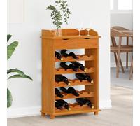 Brokky 4012190 Portabottiglie 90x60x30 cm Legno Massello di Pino Portabottiglie da Terra,Scaffale per Bottiglie di Vino e Calici,Portabicchieri,Cantinetta per Cucina,Bar,Sala da Pranzo