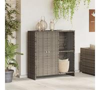 Brokky 4103823 Armadio da Stoccaggio Grigio 100x36x102 cm Rattan Set di mobili da giardino divano per esterno angolare terazzo balcone