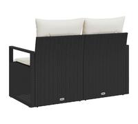 Brokky 42006762 Divano da giardino a 2 posti con spazio di stoccaggio e cuscini Polyrattan Nero Set Divano da Giardino in Polyrattan,Salotto per Arredamento da Esterno Salottino per Terrazzo Moderno