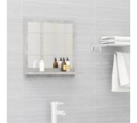 Brokky 804557 Specchio da Bagno Grigio Cemento 40x10,5x37cm Legno Multistrato Specchiera Bagno con mensole Specchio