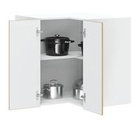 Brokky 853626 Pensile da Cucina ad Angolo Kalmar Rovere Artigianale Pensile Scolapiatti da Cucina,Mobile a Parete in Legno Resistente,Armadio Sospeso