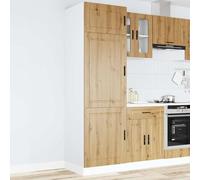 Brokky 854116 Armadio da Cucina Porto Rovere Artigianale in Legno Multistrato Credenza Cucina Alta,Mobile Dispensa Cucina,Armadio Buffet Cucina,Vetrina Cucina con Ripiani