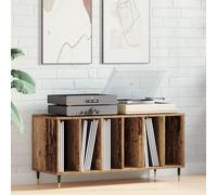 Brokky 862900 Armadio per Dischi in Rovere Artigianale 100x38x48 cm in Legno ingegnerizzato Giradischi Vinili Stand Tavolino con Archiviazione Record in Vinile,Espositore per Dischi in Vinile,Gabinet