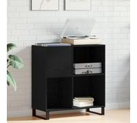 Brokky 862916 Mobile per Vinili Rovere Nero 84.5x38x90 cm Legno Ingegnerizzato Giradischi Vinili Stand Tavolino con Archiviazione Record in Vinile,Espositore per Dischi,Gabinetto del Supporto da Recor