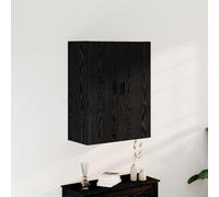 Brokky 862939 Armadio a muro Nero Rovere 69,5x34x90 cm in legno ingegnerizzato Pensile Scolapiatti da Cucina,Mobile a Parete in Legno Resistente,Armadio Sospeso