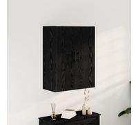 Brokky 862940 Armadio da Muro Nero Quercia 69,5x34x90 cm Legno Ingegnerizzato Pensile Scolapiatti da Cucina,Mobile a Parete in Legno Resistente,Armadio Sospeso