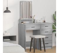 Brokky 865132 Tavolo da trucco con cassetti Grigio Sonoma 50x41x140 cm Set di mobili da giardino divano per esterno angolare terazzo balcone