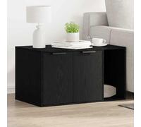 Brokky 865987 Recinto Lettiera per Gatti Rovere Nero 80x50x45 cm Truciolato Mobile Lettiera per gatti, armadietto per gatti, Casa per gatti multifunzione, con porta e divisorio separato, armadietto pe