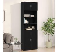 Brokky 869152 Armadio a muro Nero Rovere 70x42,5x40 cm Legno ingegnerizzato Pensile Scolapiatti da Cucina,Mobile a Parete in Legno Resistente,Armadio Sospeso