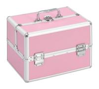 Brokky 91830 Valigia per Cosmetici 22x30x21 cm Rosa in Alluminio Trolley per cosmetici, Valigia Porta Trucchi, Trolley Make Up,Beauty Case da Viaggio, per Truccatori, Idea Regalo