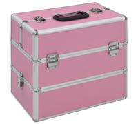 Brokky 91838 Valigia per Cosmetici 37x24x35 cm Rosa in Alluminio Trolley per cosmetici, Valigia Porta Trucchi, Trolley Make Up,Beauty Case da Viaggio, per Truccatori, Idea Regalo