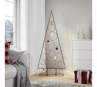 Brokky Albero di Natale Decorativo in Metallo Nero 150 cm-Albero di Natale Struttura in Metallo Decorazione Natalizia Design Minimal Artificiale Arredamento Natalizio Addobbo