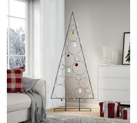 Brokky Albero di Natale Decorativo in Metallo Nero 180 cm-Albero di Natale Struttura in Metallo Decorazione Natalizia Design Minimal Artificiale Arredamento Natalizio Addobbo