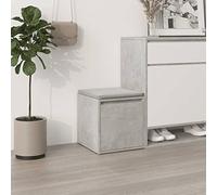 Brokky Cassetto Contenitore Grigio Cemento 40,5x40x40 cm in Legno,Cassa portaoggetti,Panca con portaoggetti,Cassapanca,Panca scarpiera,Pouf Organizzatore,per corridoio