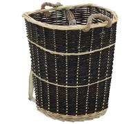 Brokky Cesta per Legna con Spallacci 57x51x69cm Salice Naturale-Cesto in Vimini Portalegna, Cesto Intrecciato Pieno, Cestino da Picnic Portaoggetti, Cesto Regalo per Feste, Raccolta Castagne, Funghi