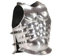 Brokky Corazza per Armatura Soldato Romano Larp in Acciaio Argento|Casco Cavalieri Templari Crusader Armatura Casco Roman Silver, Si Adatta a Quasi Tutti Gli Adulti