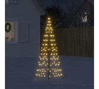 Brokky Luce Albero di Natale su Pennone 200LED Bianco Caldo 180cm-Albero di Natale Artificiale,Folto,Effetto Realistico,Rami a Gancio,Facile Montaggio,PVC,Ignifugo