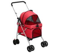 Brokky Passeggino per Cani Pieghevole Rosso 76x50x100cm Tessuto Oxford,Passeggino per Cani 2in1 - Box per Trasporto Cani - Borsa da Trasporto per Cani Pieghevole-Carrello per Animali con finestre a Re