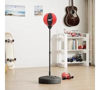 Brokky Set di Palline da Punzone con Guanti&Pompa Regolabile 81-122 cm-Punching Ball per Adulti e Bambini, Sacco da Boxe, Palla di Pugilato da Terra con Base Stabile