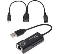 BROLEO Adattatore LAN Ethernet USB, adattatore Ethernet e cavo da USB a micro USB, per dispositivi di streaming multimediale, adattatore di rete per computer convertitore