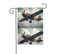 BROLEO Aerei della Seconda Guerra Mondiale Stampa Aereo Asta Bandiera Giardino Esterna Cortile Decorazione Moda 30,5 x 45,7 cm