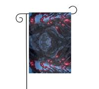BROLEO Albero che cresce sulla roccia stampa asta bandiera giardino decorazione cortile esterno fronte retro 30,5 x 45,7 cm