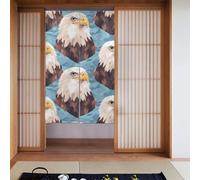 BROLEO American Bald Eagle - Tenda in tessuto con stampa di aquila calva americana, in due pezzi, 86,4 x 142,2 cm, divisori, in tessuto, liscia e non si stropiccia facilmente