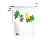 BROLEO Anatra giocattolo su un ramo di albero stampa asta bandiera giardino decorazione cortile esterno double face 30,5 x 45,7 cm