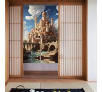 BROLEO Anime Castle Sky stampa porta tenda divisoria splicing protezione della privacy adatta per cucina, bagno, stanza 86,4 x 142,2 cm