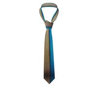 BROLEO Arcobaleno Colorato Stampa Sfondo Legno Cravatta da uomo stile classico cravatta adatta per le vacanze e il lavoro