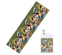 BROLEO Asciugamano sportivo refrigerato 30,5 x 101,6 cm, asciugamano morbido traspirante per yoga, sport, corsa, palestra, allenamento, fitness, immagine giraffa