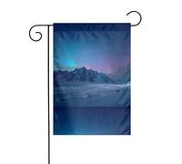BROLEO Aurora Boreale sulle pianure innevate stampa asta bandiera giardino esterno decorazione cortile moda 30,5 x 45,7 cm