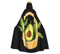 BROLEO Avocado in cesto di bambù Stampe Halloween Adulto Mantello con cappuccio per feste in costume ed eventi a tema