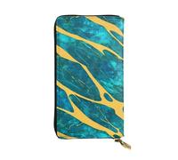 BROLEO Azurite - Pochette lunga in pelle con stampa a olio e lamina dorata, per ragazze e donne alla moda, resistente, elegante e funzionale, Nero , Taglia unica