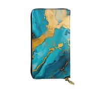 BROLEO Azurite - Pochette lunga in pelle con stampa a olio e lamina dorata, per ragazze e donne alla moda, resistente, elegante e funzionale, Nero , Taglia unica