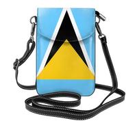 BROLEO Bandiera di Santa Lucia che stampa la piccola borsa di cuoio del telefono di vibrazione di vibrazione delle piccole donne, impermeabile e durevole