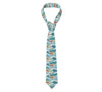 BROLEO Beach surf Pattern Cravatta da uomo morbida e confortevole, non deformabile, resistente allo sbiadimento, durevole (57 x 3,2,5 cm)