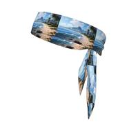 BROLEO Bellissimo foulard sportivo con stampa hawaiana, fascia casual, elastica, assorbe il sudore, regolabile, antiscivolo
