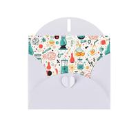BROLEO Biglietto d'auguri bianco con stampa chimica per Natale, compleanno dei bambini, San Valentino e invito a una festa