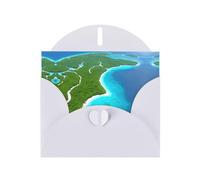 BROLEO Biglietto di auguri bianco con stampa "Un'isola nell'oceano", perfetto per San Valentino, anniversario di matrimonio e inviti per feste