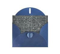 BROLEO Biglietto di auguri blu per matematica, geometria, geek, calcolo, immagine per Natale, compleanno dei bambini, San Valentino e invito per feste