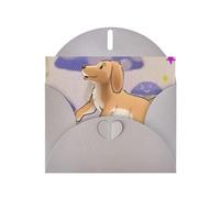BROLEO Biglietto di auguri grigio con immagine di un fungo del fumetto con immagine di cane per Natale, compleanno dei bambini, San Valentino e invito alla festa