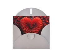 BROLEO Biglietto di auguri grigio per San Valentino con immagine di cuore rosso per Natale, compleanno dei bambini, San Valentino e invito a una festa