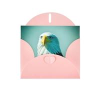 BROLEO Biglietto di auguri rosa con immagine di aquila coraggiosa per Natale, compleanno dei bambini, San Valentino e invito a una festa