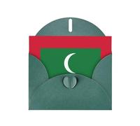BROLEO Biglietto di auguri verde scuro Bandiera delle Maldive immagine per Natale, compleanno dei bambini, San Valentino e invito per feste